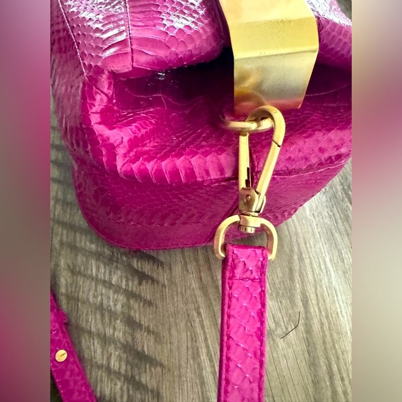 Brian Atwood Bags | Brian Atwood Genuine Snakeskin Bag Color: Magenta - Picture 12 of 15